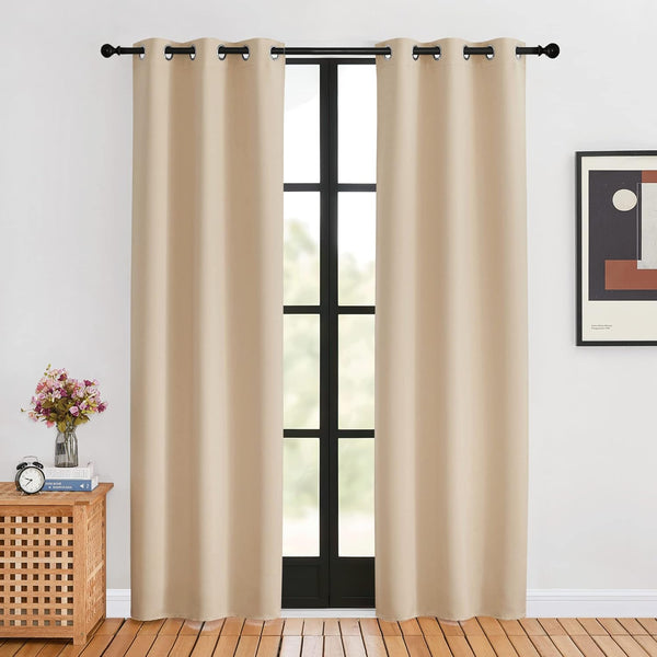 Blackout Thermal Insulated Grommet Window Drapes (Pair)