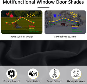 Close-up of black thermal insulating fabric, designed for multifunctional window and door shades.