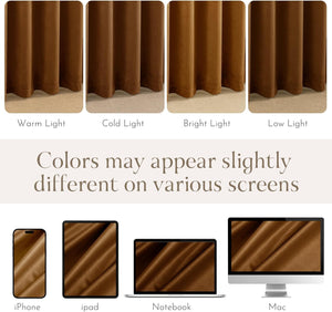 Brown fabric color under various lights and on different device screens.