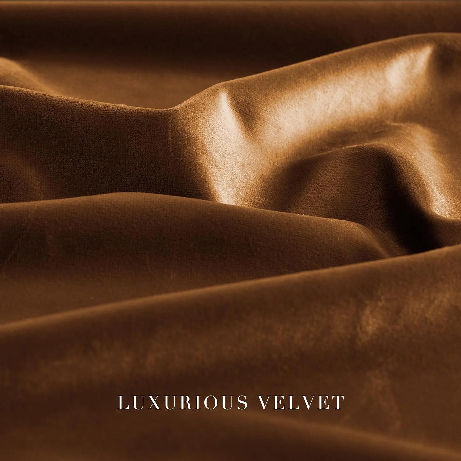 Close-up of rich brown velvet fabric with soft folds and a smooth sheen
