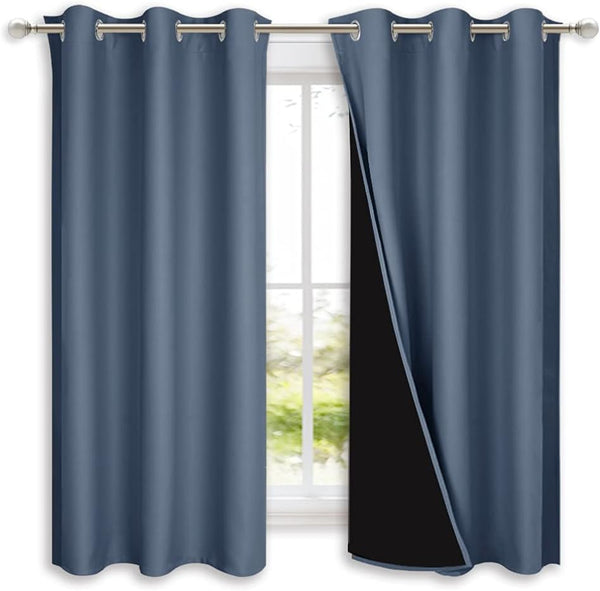 White 100% Blackout Thermal Insulated Window Drapes (Pair)