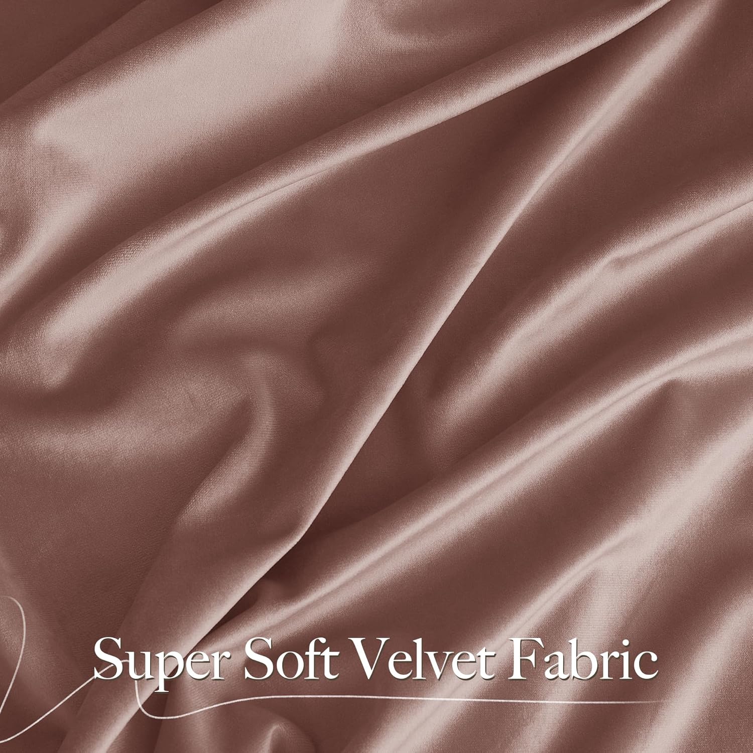 Close-up of super soft dusty rose velvet fabric, highlighting its luxurious texture and elegant drapes.