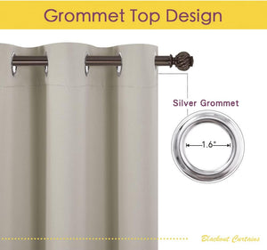 Blackout Thermal Insulated Grommet Window Drapes (Pair)
