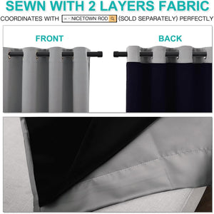 White 100% Blackout Thermal Insulated Window Drapes (Pair)