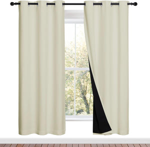 White 100% Blackout Thermal Insulated Window Drapes (Pair)