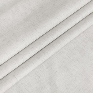 Natural light grey woven fabric displaying a slub texture with subtle dark flecks, gently folded.