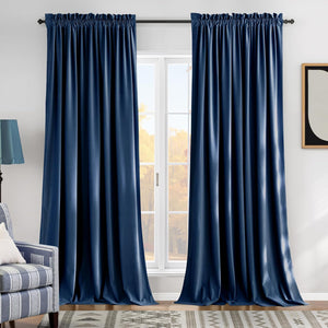 Velvet Blackout Curtains Thermal Insulated Soundproof Panels (Pair)