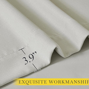 Close-up of a light gray woven fabric with a 3.9-inch pleat, highlighting the exquisite workmanship.