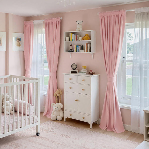 Velvet Blackout Curtains Thermal Insulated Soundproof Panels (Pair)