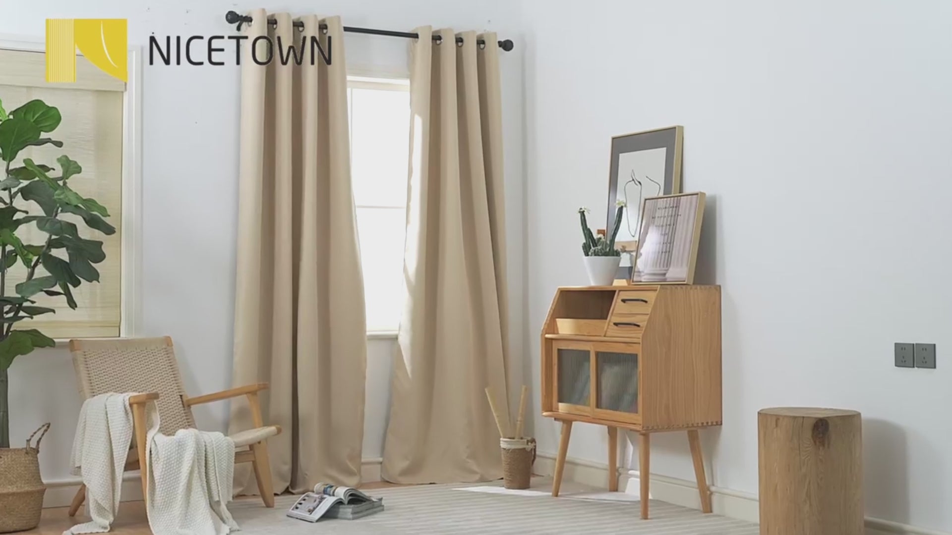 Infographic showing the three-layer construction of Sound Barrier blackout curtains with triple-woven fabric and a felt liner.