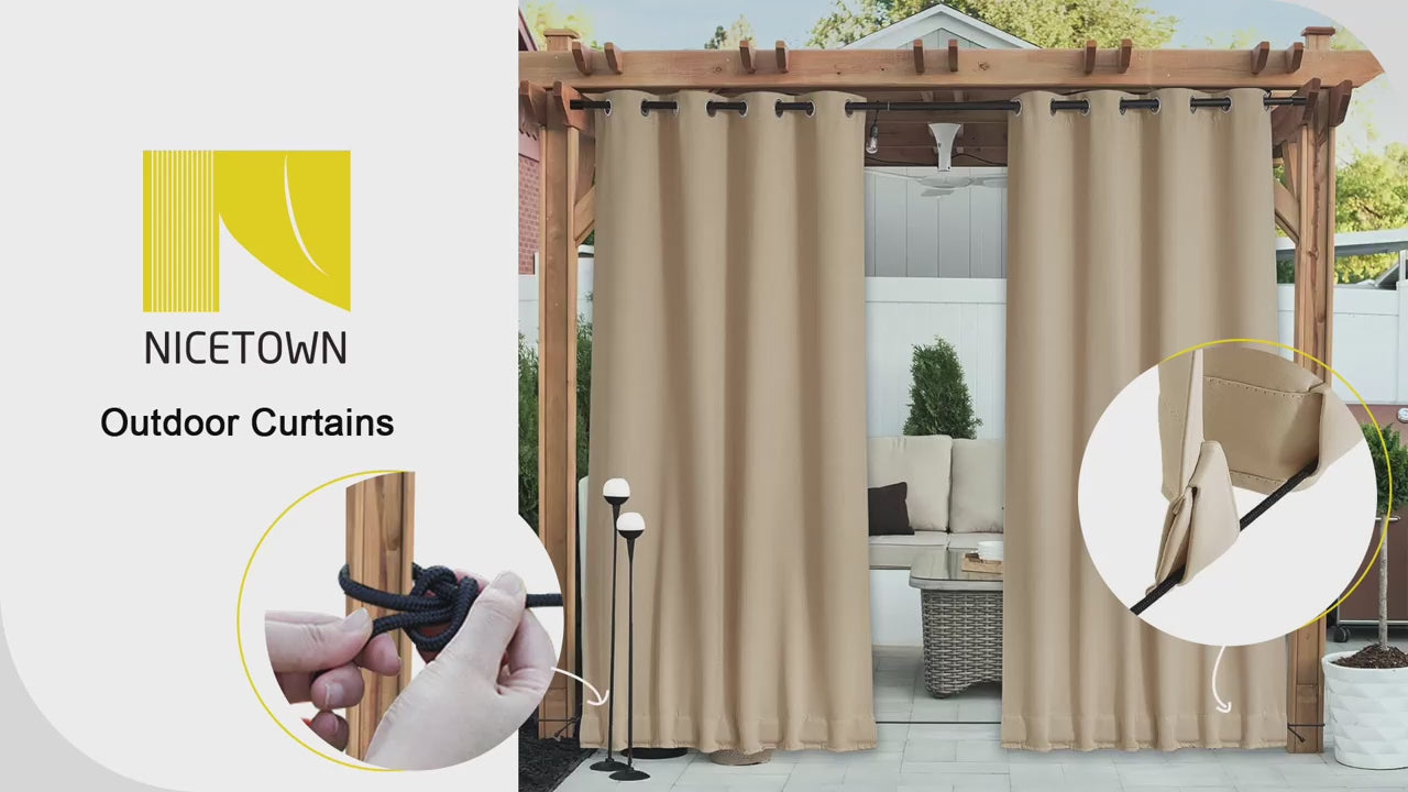 Solis Waterproof Top Grommet Outdoor Custom Curtain - Single Panel