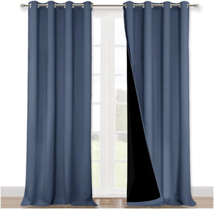 White 100% Blackout Thermal Insulated Window Drapes (Pair)
