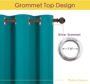 Blackout Thermal Insulated Grommet Window Drapes (Pair)