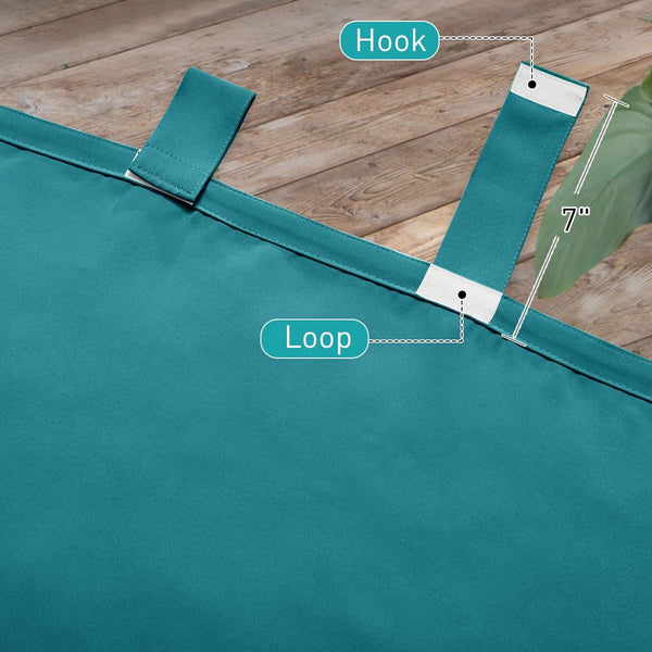 Teal fabric with 7-inch strap showing white hook and loop fasteners. Detailed texture visible.