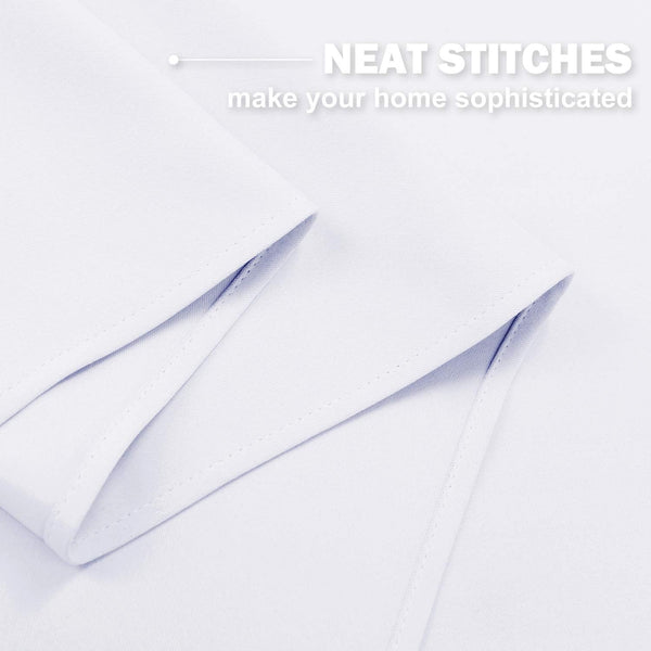 Close-up of crisp white fabric showing meticulously neat stitching along a folded edge, highlighting quality craftsmanship.