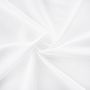 Pure white sheer chiffon fabric elegantly swirled, highlighting its soft, flowing drape and subtle texture.