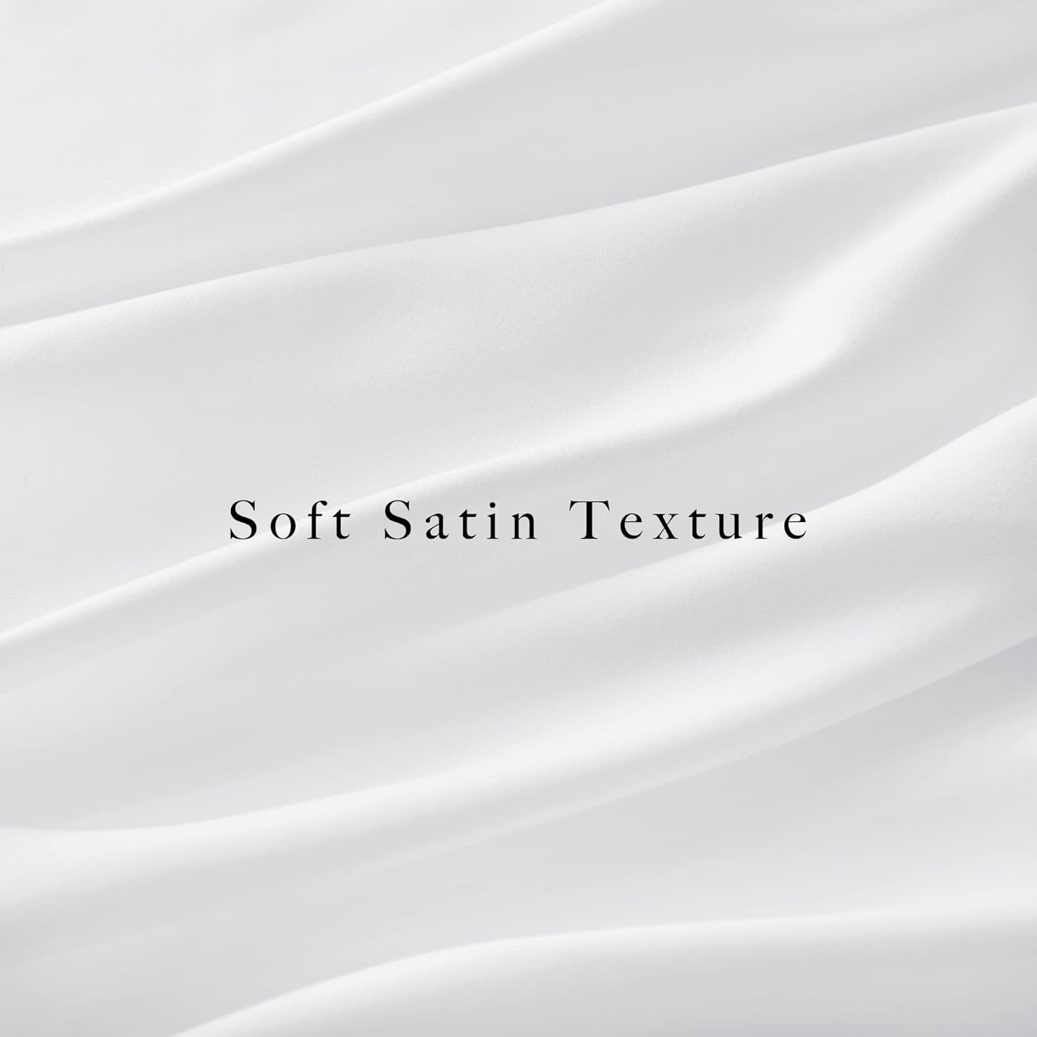 A luxurious white satin material showing its soft texture, smooth surface, and gentle folds.